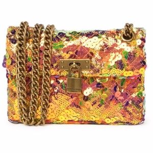 NWT Kurt Geiger Mini Brixton Sequins Lock Bag